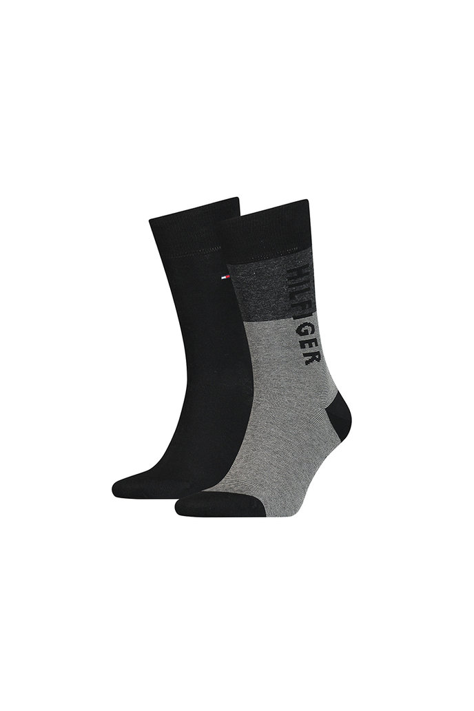 TH MEN SOCK 2P TOMMY ONE ROW černé, šedé