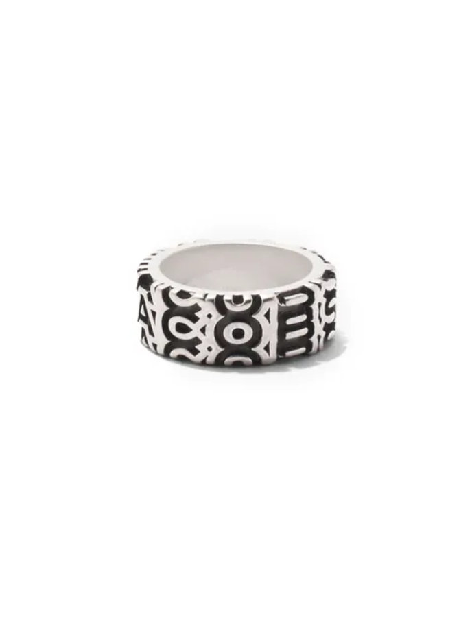 MONOGRAM ENGRAVED RING stříbrný