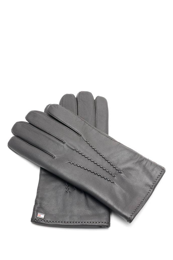 FLAG LEATHER GLOVES tmavohnědé