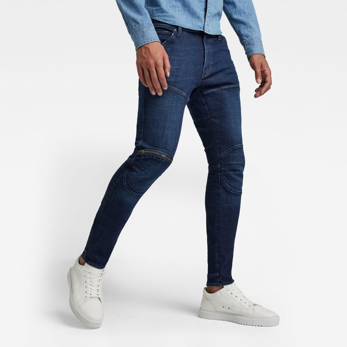 5620 3D ZIP KNEE SKINNY modré