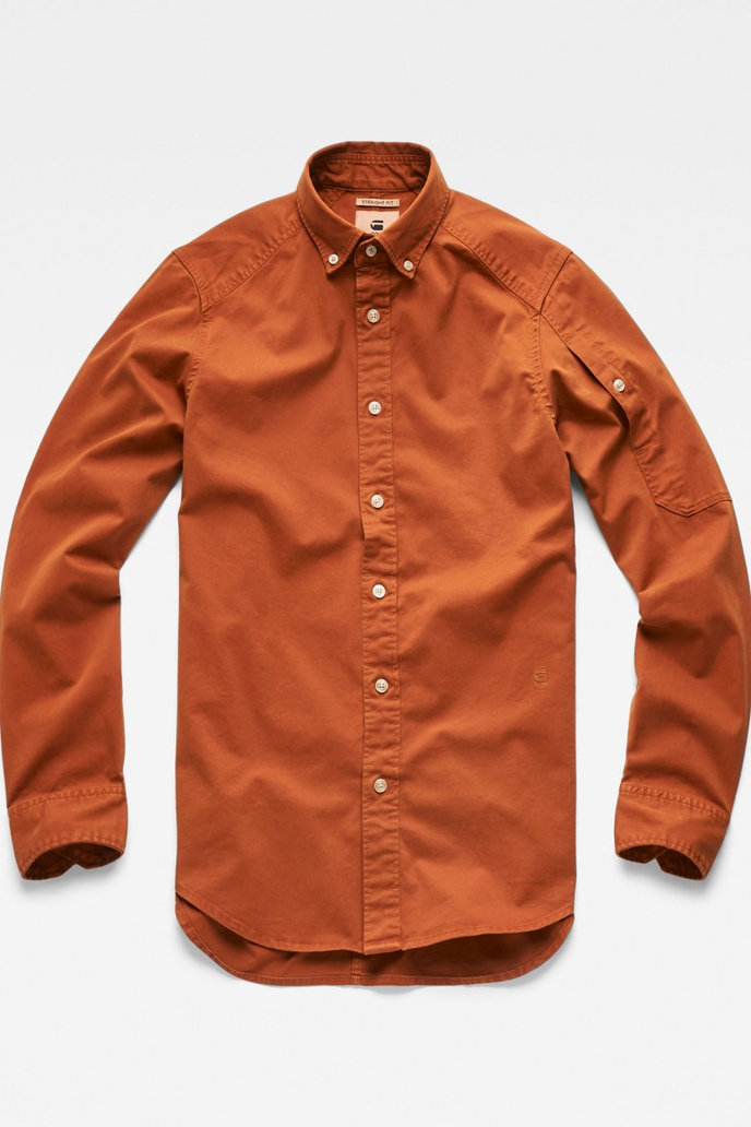 Stalt bttn down pkt straight shirt oranžová