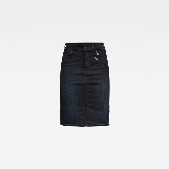 LYNN BIKER SLIM SKIRT tmavomodrá