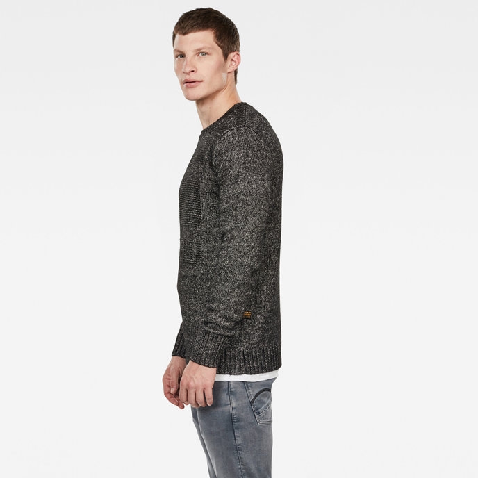 Mongram r knit ls černobílý