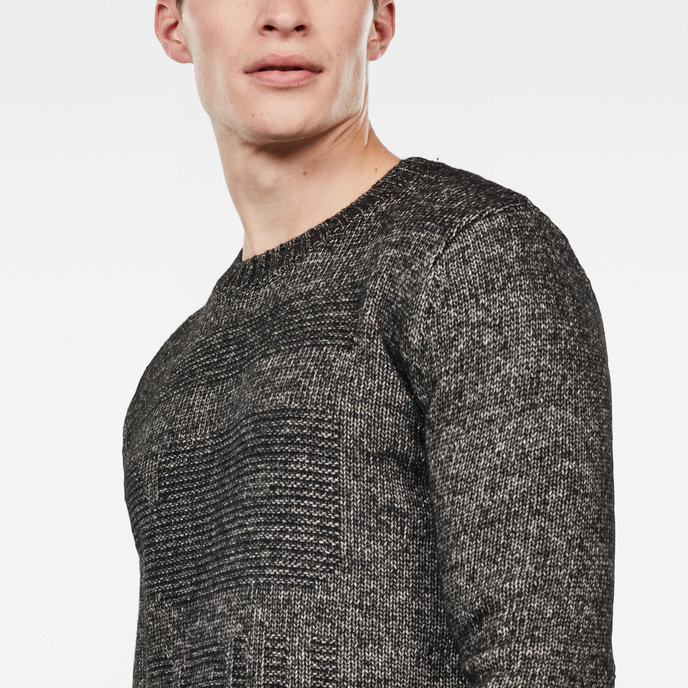 Mongram r knit ls černobílý