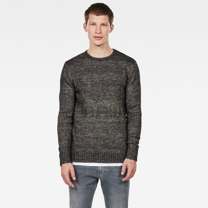 Mongram r knit ls černobílý