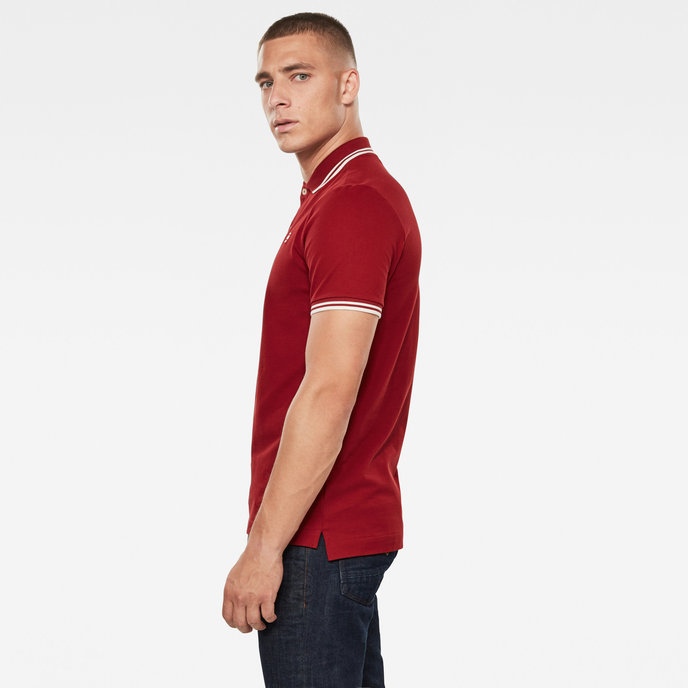 Dunda slim stripe polo s\s červené