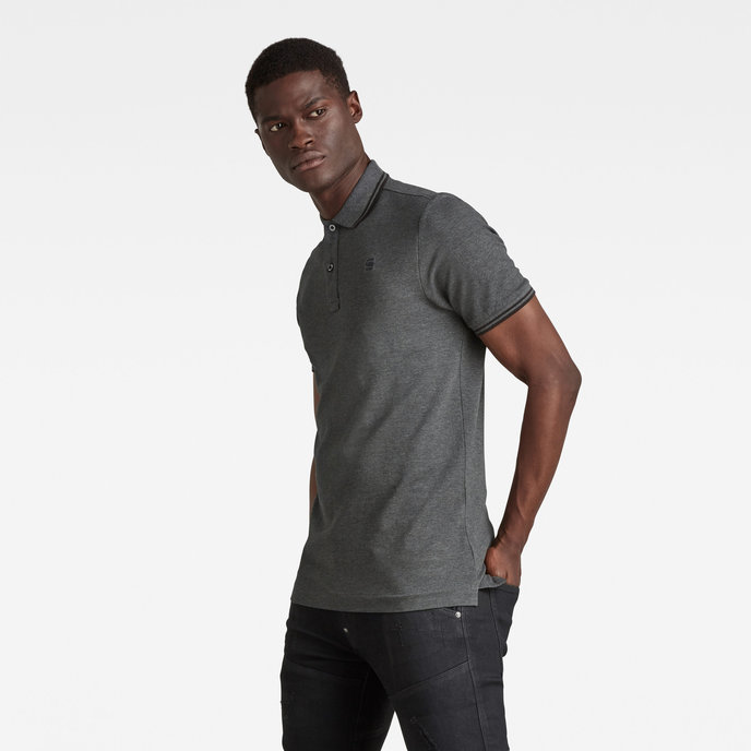 DUNDA SLIM STRIPE POLO S/S zelené