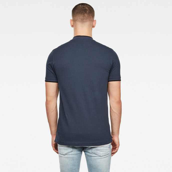 SPORT COLLAR SLIM POLO S/S modré