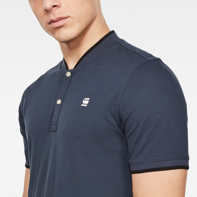 SPORT COLLAR SLIM POLO S/S modré