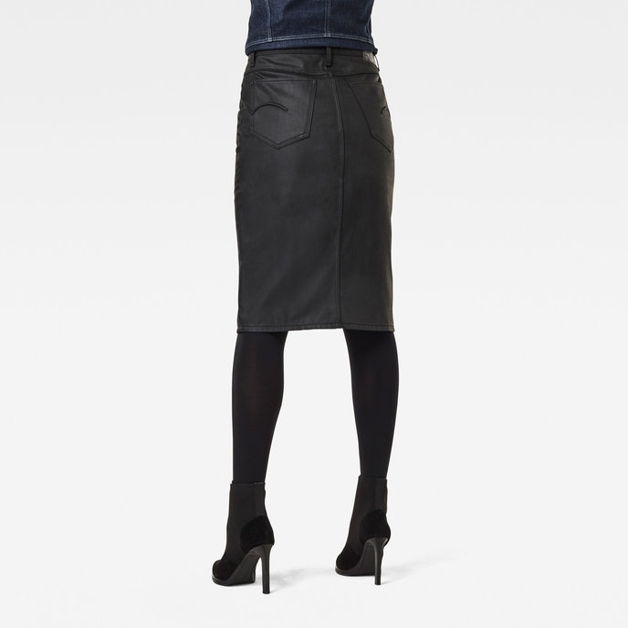 Noxer Navy Pencil Button skirt černá