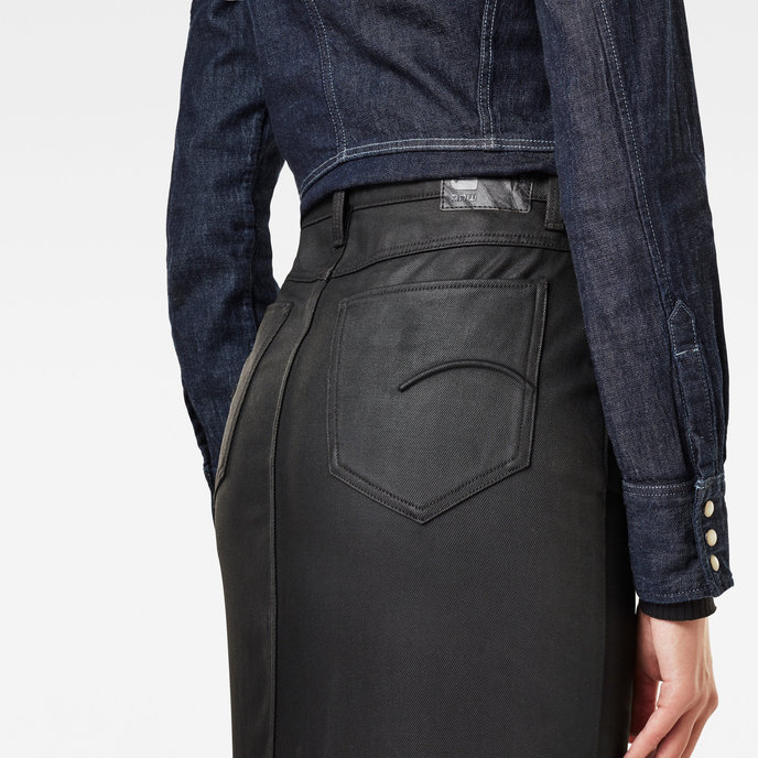 Noxer Navy Pencil Button skirt černá