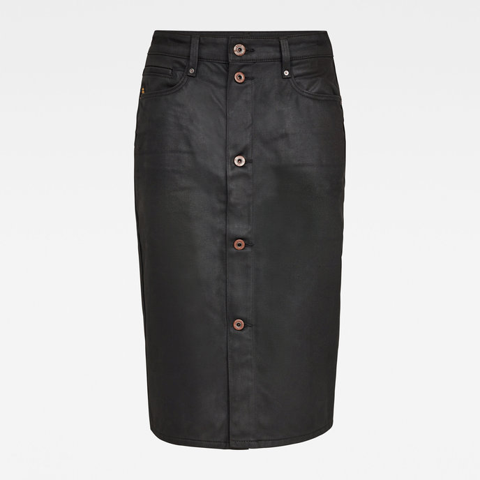 Noxer Navy Pencil Button skirt černá