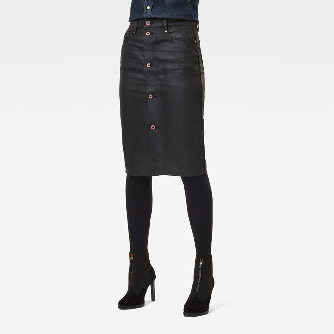 Noxer Navy Pencil Button skirt černá