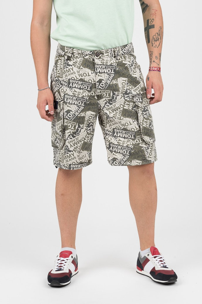 TOMMY HILFIGER TJM CAMO PRINT SHORT zelené