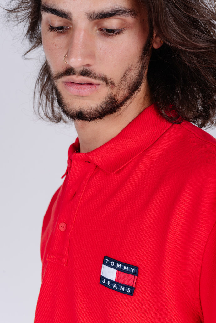 TJM TOMMY BADGE POLO červené