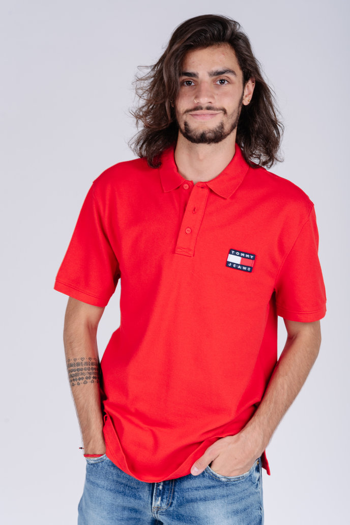 TJM TOMMY BADGE POLO červené