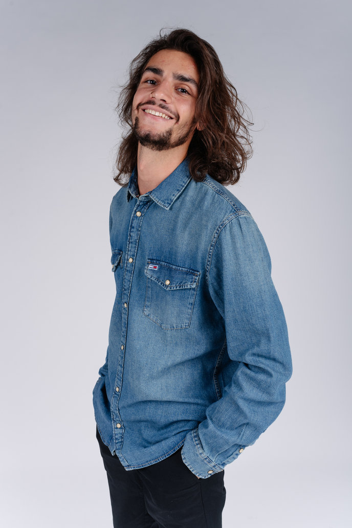 TJM WESTERN DENIM SHIRT modrá