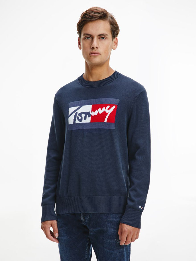 TJM BRANDED SWEATER modrý