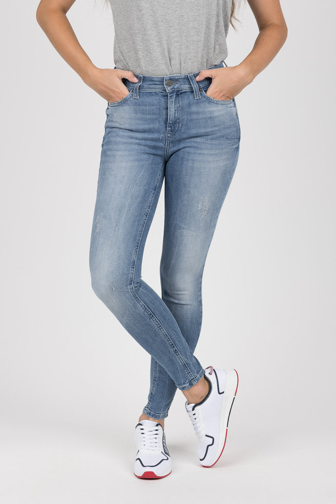 MID RISE SKINNY NORA 7/8 LRTBD modro-šedé