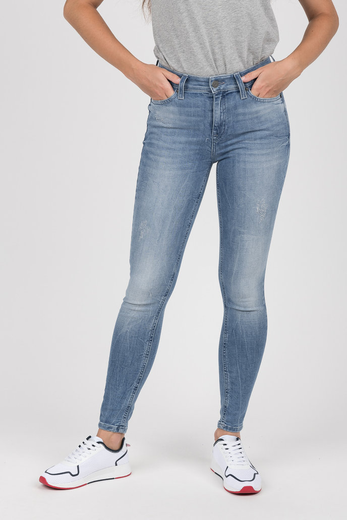 MID RISE SKINNY NORA 7/8 LRTBD modro-šedé