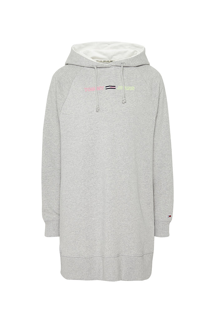 TJW LOGO HOODIE DRESS sivé