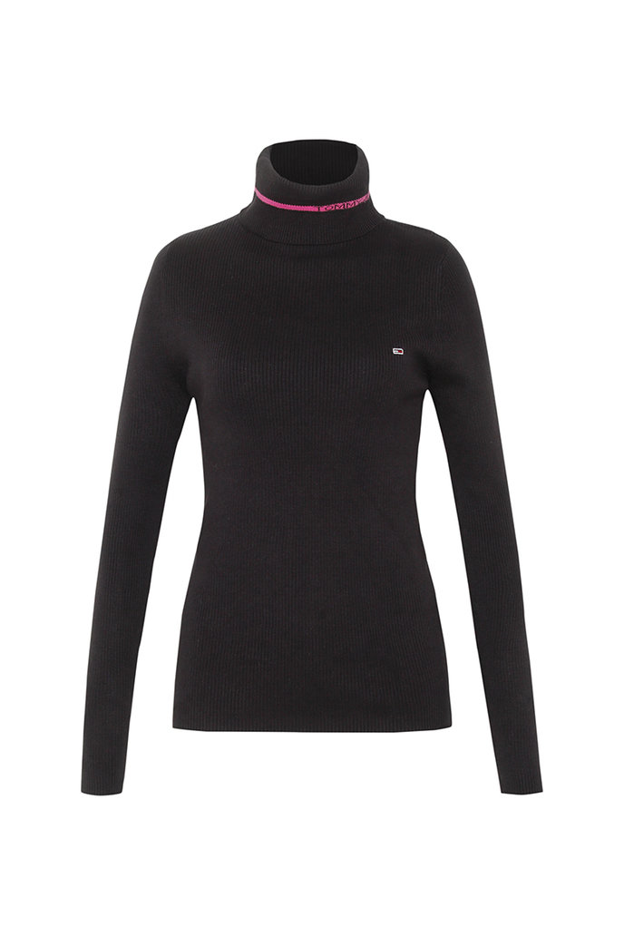 TJW LOGO TURTLENECK SWEATER černý