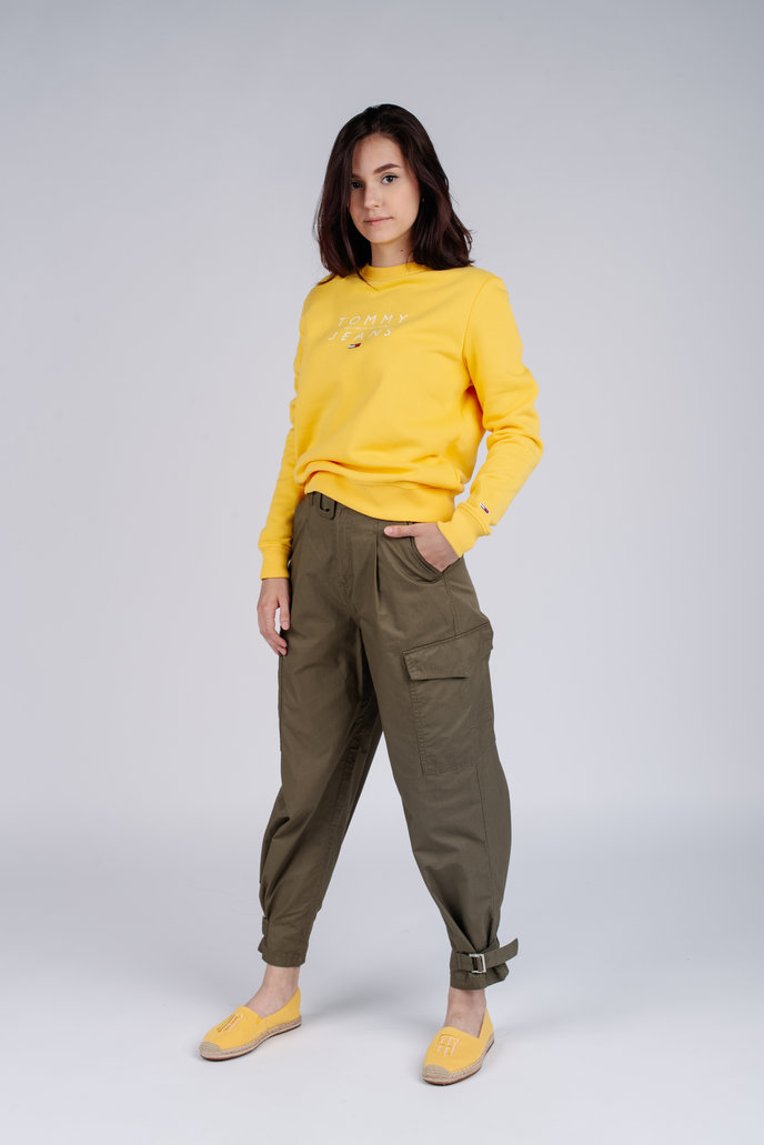 TJW HIGH RISE BELTED PANT olivové