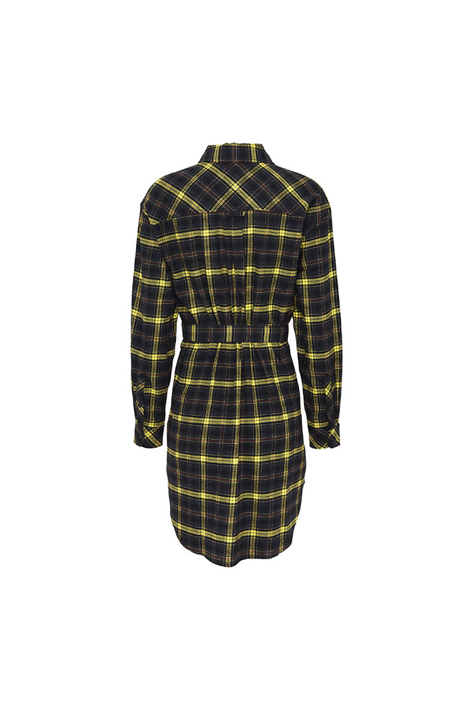 TJW FLANNEL SHIRT DRESS žluté