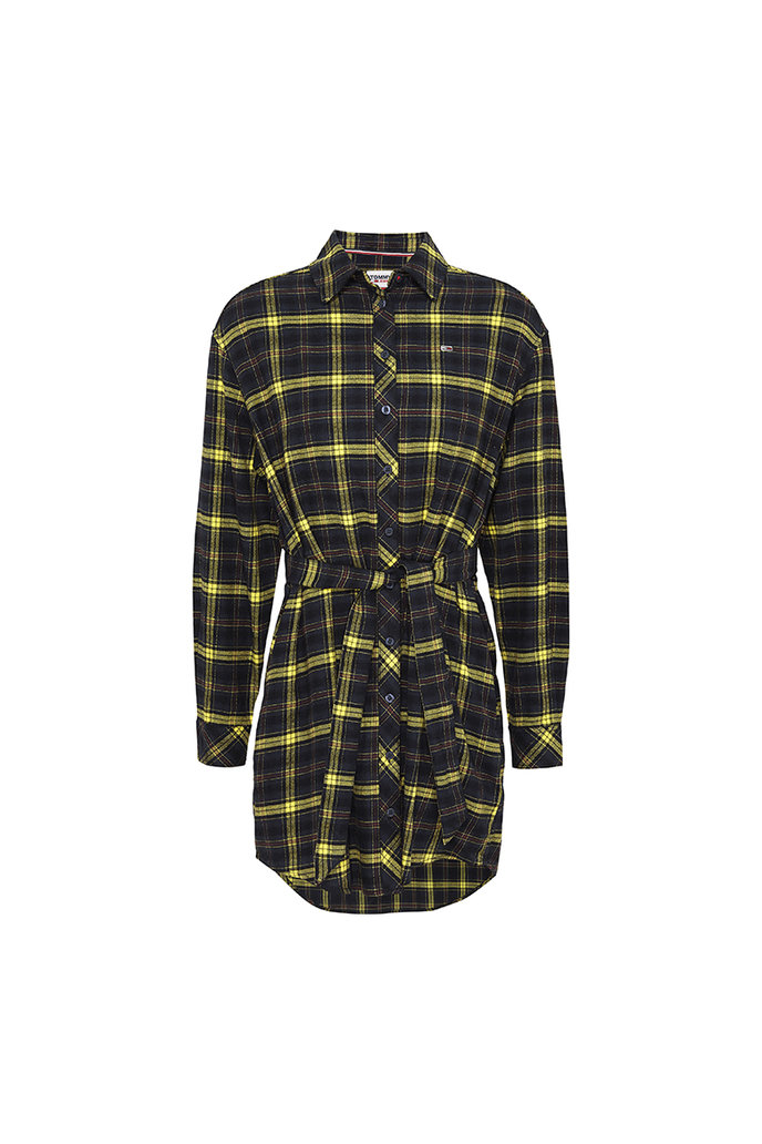 TJW FLANNEL SHIRT DRESS žluté