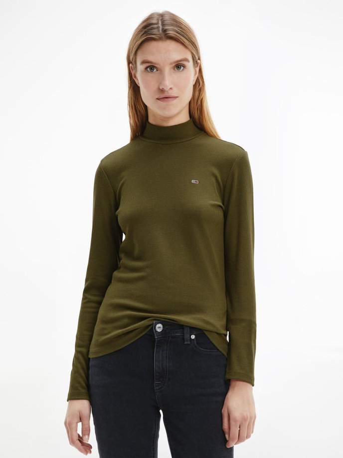 TJW RIB MOCK NECK LONGSLEEVE zelený