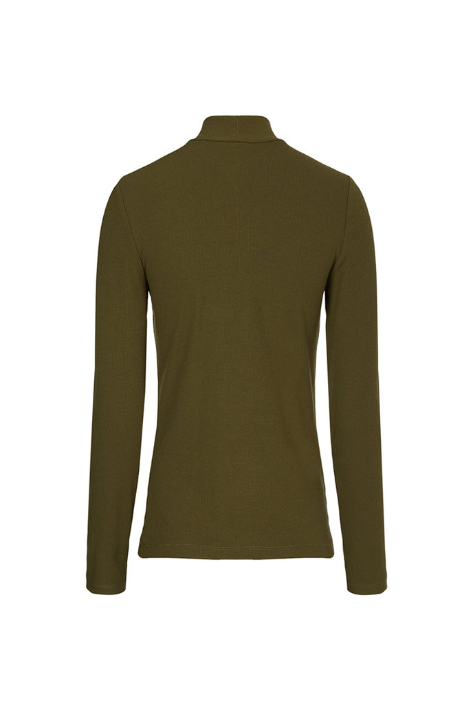 TJW RIB MOCK NECK LONGSLEEVE zelený