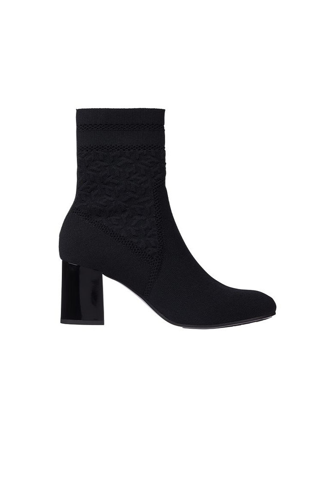 TH KNITTED MID HEEL BOOT černé