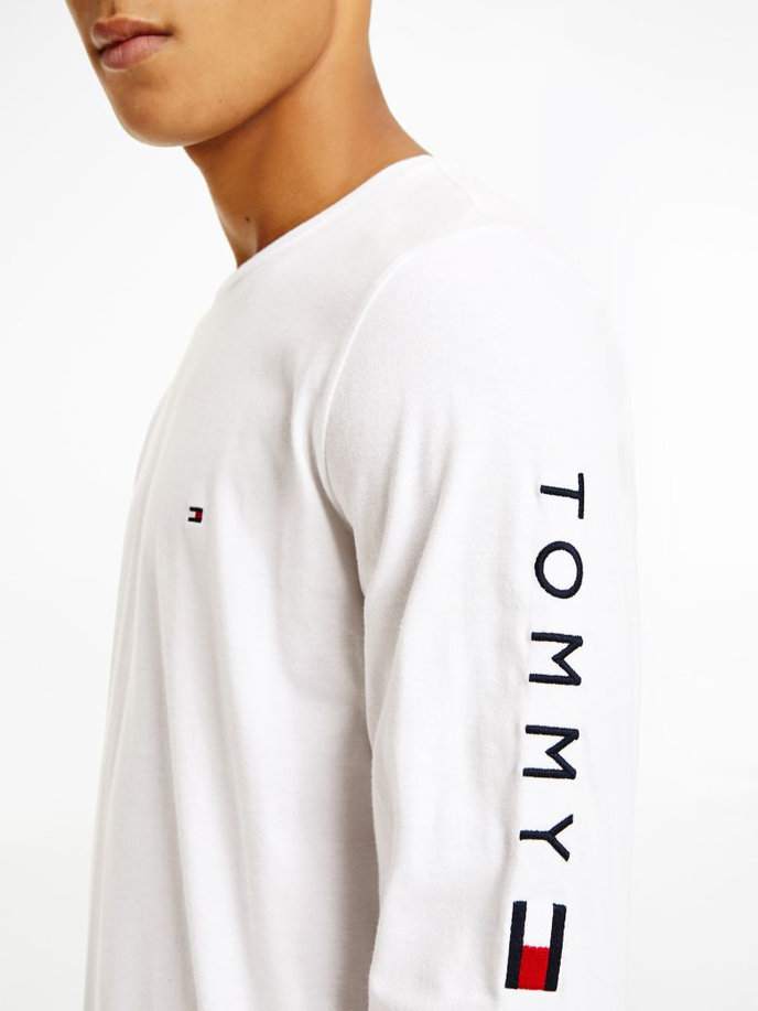 TOMMY LOGO LONG SLEEVE TEE bílé