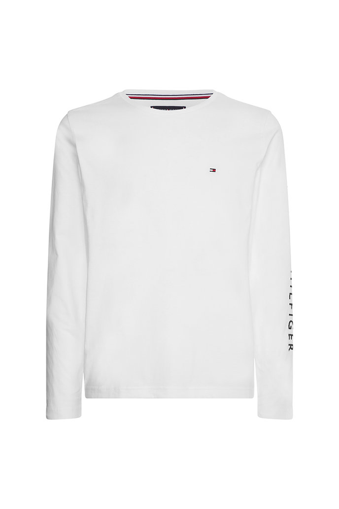 TOMMY LOGO LONG SLEEVE TEE bílé