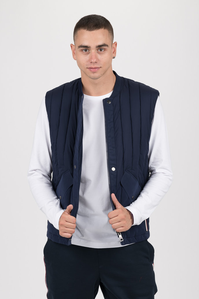 STRETCH QUILTED VEST tmavomodrá