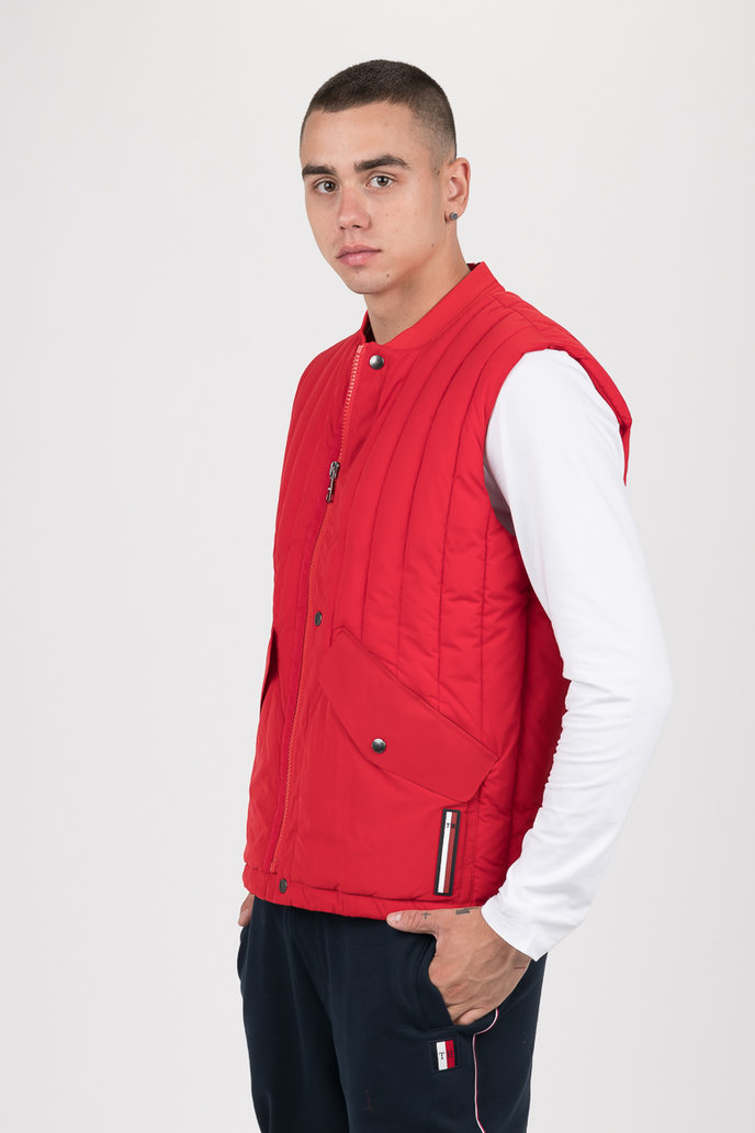 STRETCH QUILTED VEST červená