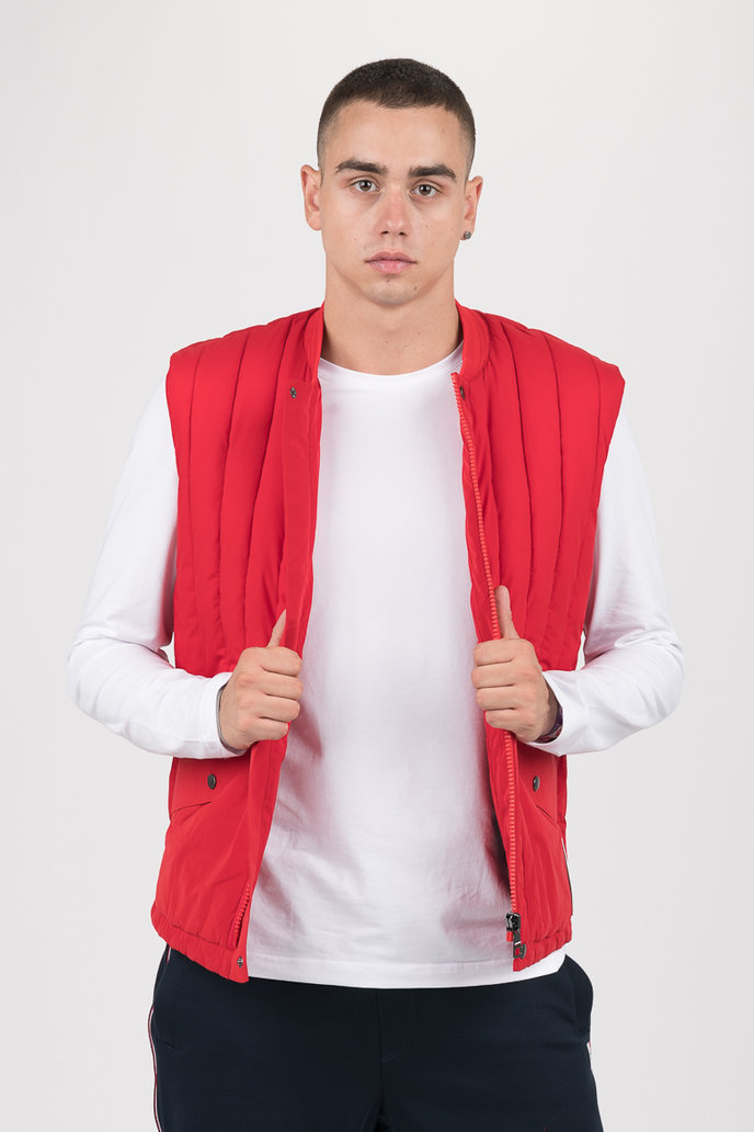 STRETCH QUILTED VEST červená