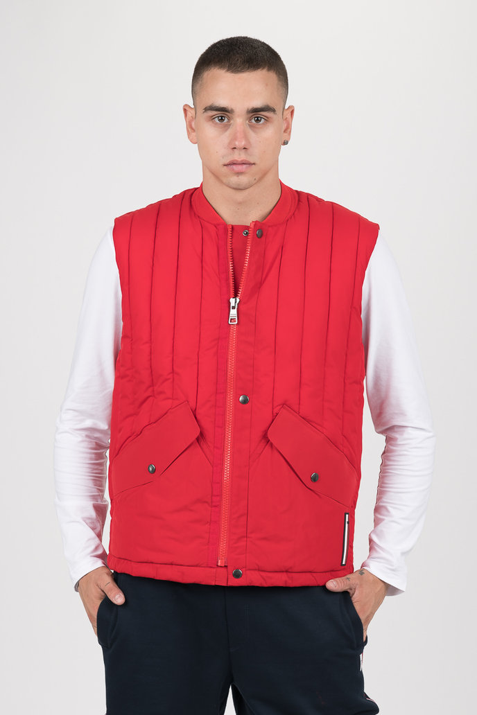 STRETCH QUILTED VEST červená