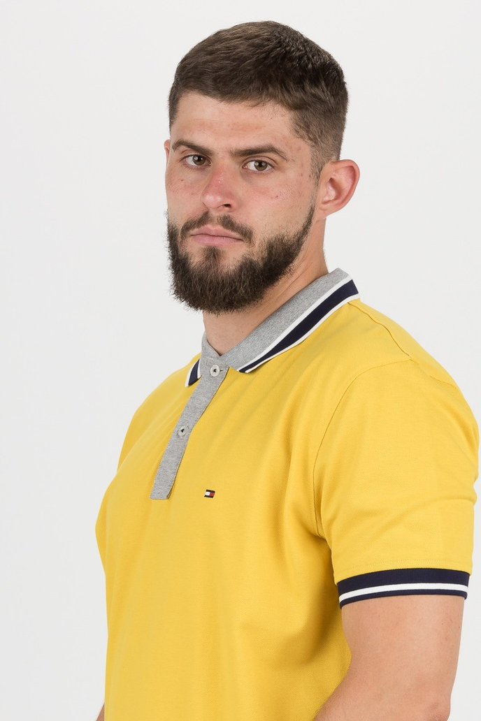 CONTRAST PLACKET REGULAR POLO žluté