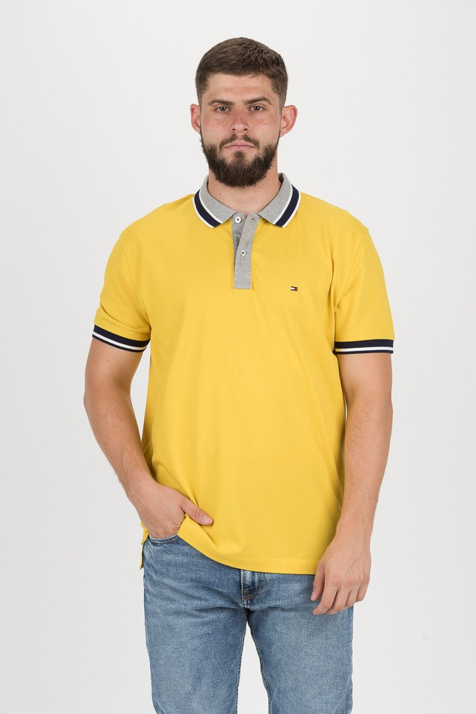 CONTRAST PLACKET REGULAR POLO žluté