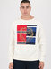 KNITTED GRAPHIC SWEATER smetanový