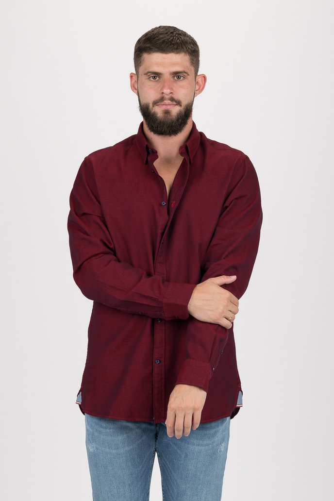 WCC TEXTURED SHIRT bordová