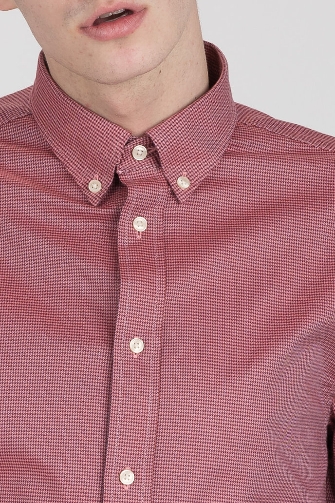 FLEX JEWEL HOUNDSTOOTH SHIRT bordovo-růžová