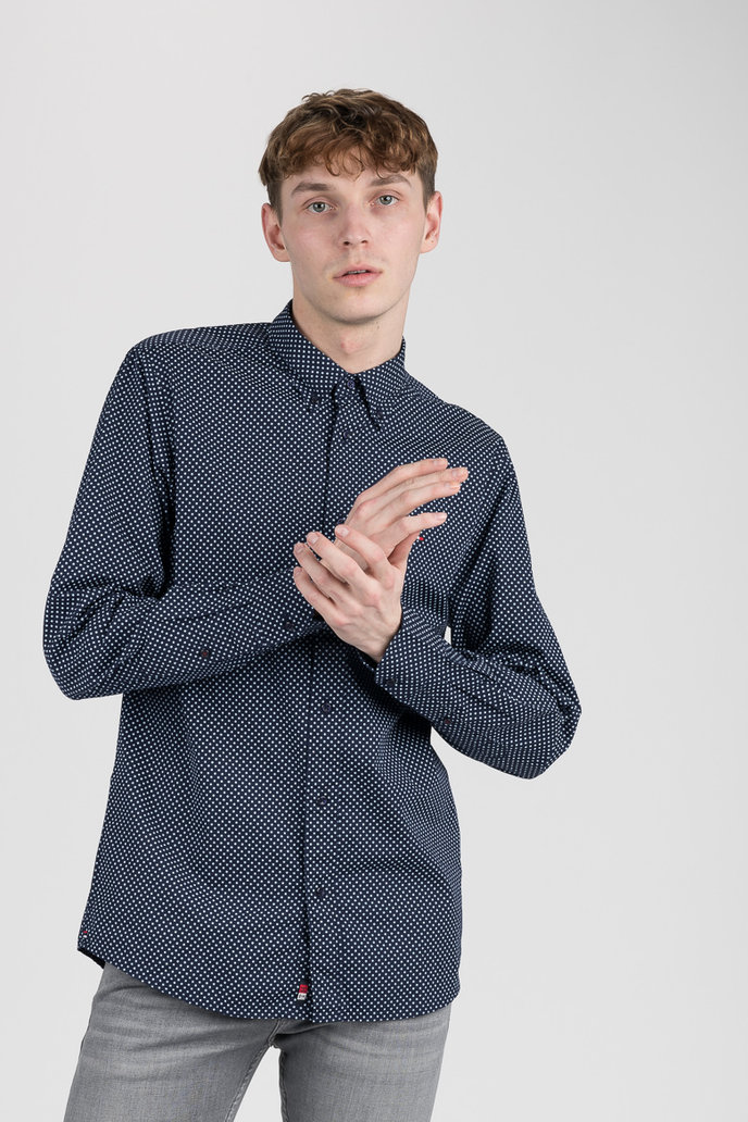 DOT PRINT SHIRT tmavěmodrá