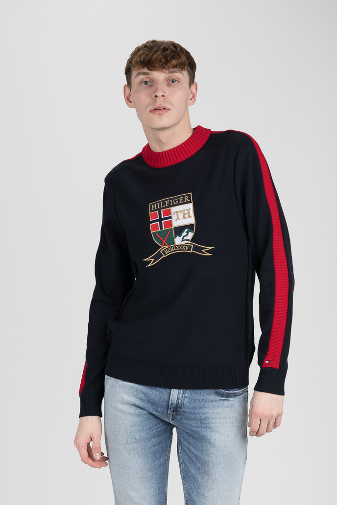 BOLD ARTWORK SWEATER tmavěmodrý