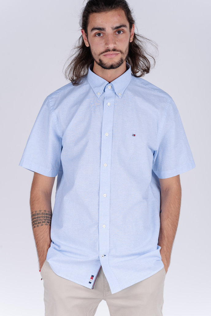 FLEX CO/LI PINSTRIPE SHIRT S/S světlá modrá