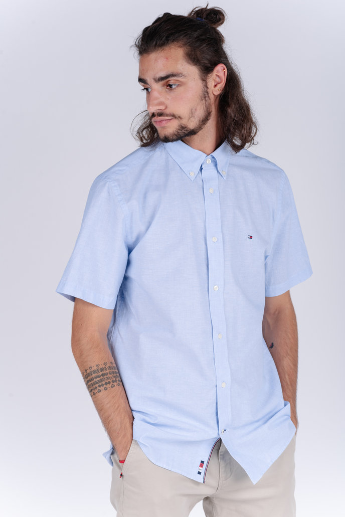 FLEX CO/LI PINSTRIPE SHIRT S/S světlá modrá