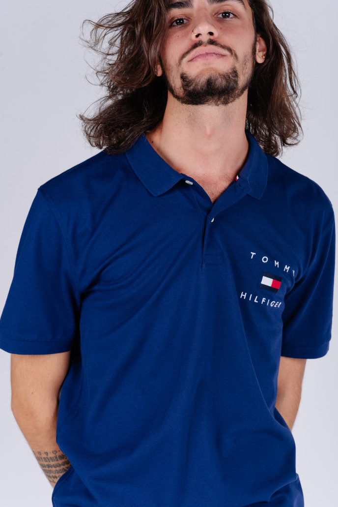 TOMMY FLAG HILFIGER REG POLO modré