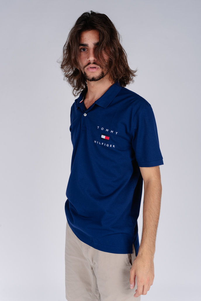 TOMMY FLAG HILFIGER REG POLO modré