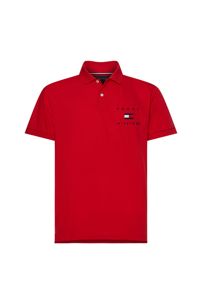 TOMMY FLAG HILFIGER REG POLO červené